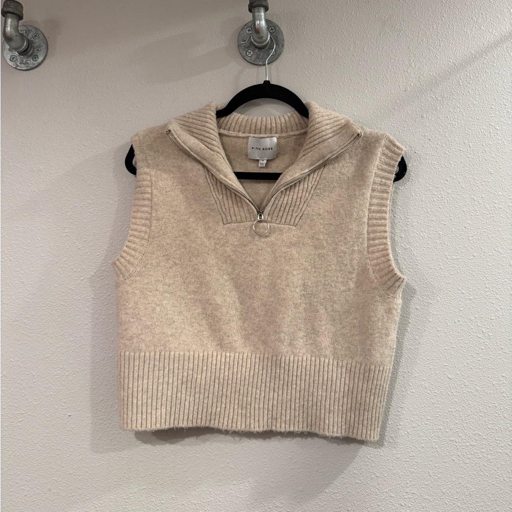 Pink Rose Sweater Vest